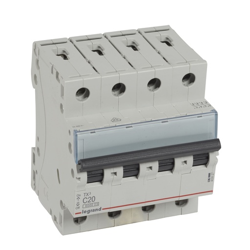 [PTG163.01392] LEGRAND 403627, TX³ 6000 MCB, 4P, 20 A, Curve C, for extension busbars