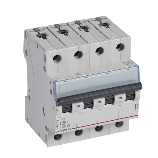[PTG163.01396] LEGRAND 403631, TX³ 6000 MCB, 4P, 50 A, Curve C, for extension busbars