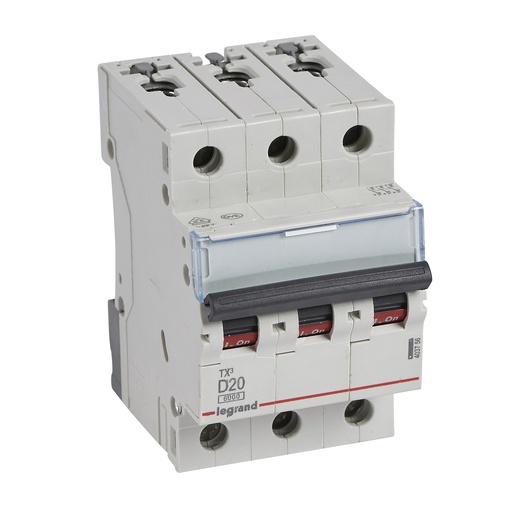 [PTG163.01400] LEGRAND 403756, TX³ MCB, 3P, 20 A, Curve D, 6 kA