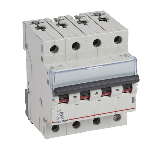 [PTG163.01413] LEGRAND 403773, TX³ MCB, 4P, 20 A, Curve D, 6 kA