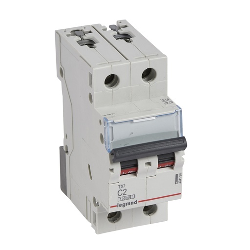 [PTG163.01460] LEGRAND 404198, MCB TX³ 10000, 2P, 230/400 V, 2 A, Curbă C