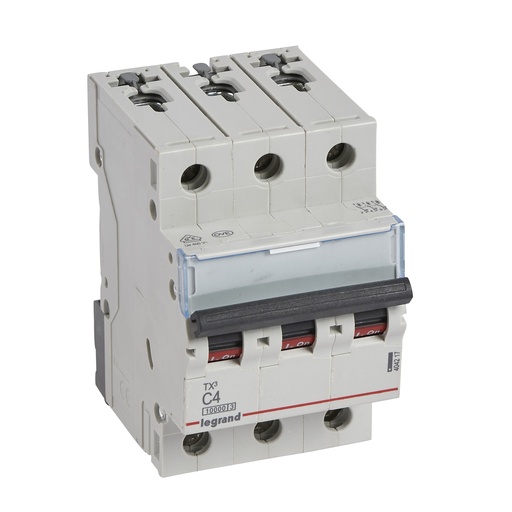 [PTG163.01474] LEGRAND 404217, TX³ MCB, 3P, 4 A, Curve C, 10 kA