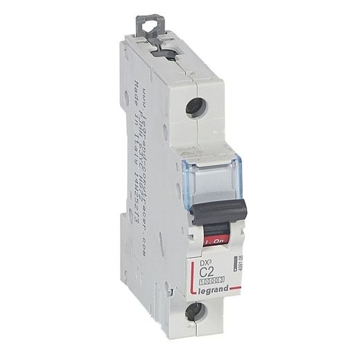 [PTG163.01562] LEGRAND 409108, MCB, DX³ 10000, 16 kA, 1P, 230/400 V, 2 A, Curbă C