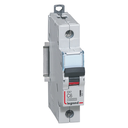 [PTG163.01565] LEGRAND 409111, DX³ 10000 MCB, 1P, 6 A, Curve C, 16 kA, 230/400 V