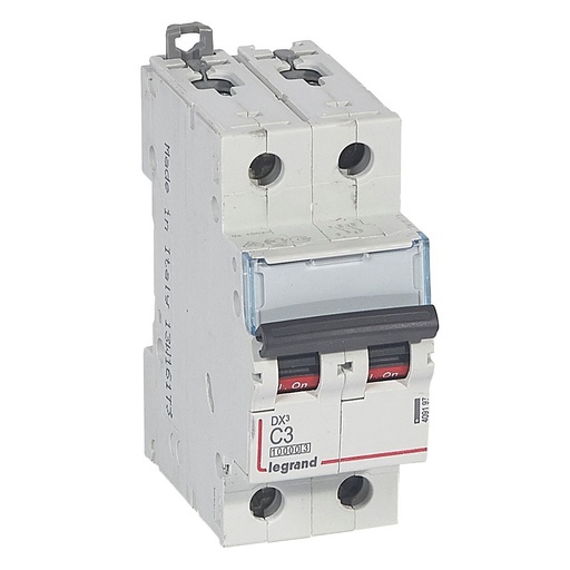 [PTG163.01578] LEGRAND 409197, DX³ 10000 MCB, 2P, 3 A, Curve C, 16 kA, 230/400 V