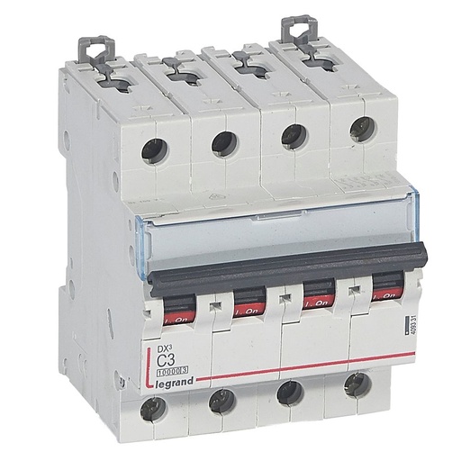 [PTG163.01611] LEGRAND 409331, DX³ 10000 MCB, 4P, 3 A, Curve C, 16 kA, 400 V