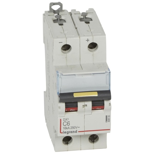 [PTG163.01647] LEGRAND 409565, DX³ MCB, 2P, 6 A, 16 kA, DC 12 V to 500 V