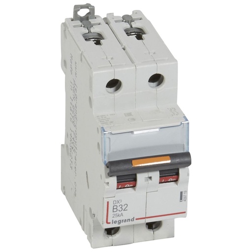 [PTG163.01661] LEGRAND 409719, DX³ MCB, 2P, 32 A, 25 kA, Curve B, 230/400 V, 2 Modules
