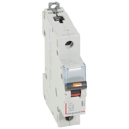 [PTG163.01683] LEGRAND 409752, MCB, DX³, 25 kA, 1P, 230/400 V, 2 A, Curbă C