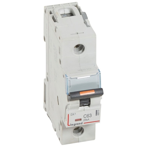 [PTG163.01692] LEGRAND 409761, DX³ MCB, 1P, 63 A, 25 kA, Curve C, 230/400 V