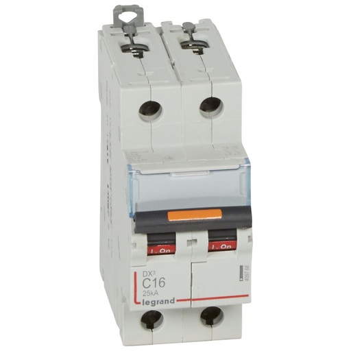 [PTG163.01699] LEGRAND 409768, DX³ MCB, 2P, 16 A, 25 kA, Curve C, 230/400 V