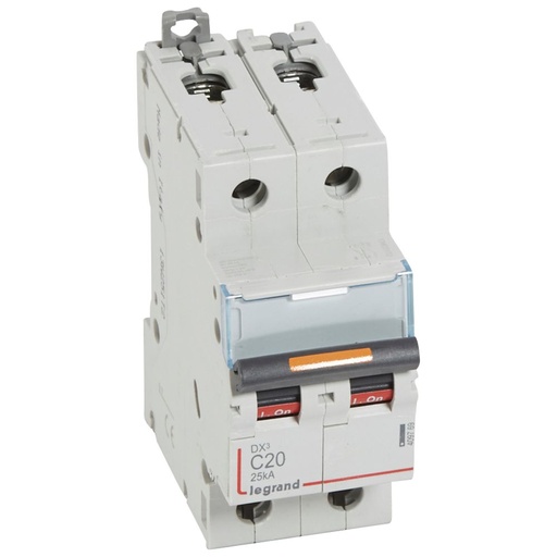 [PTG163.01700] LEGRAND 409769, DX³ MCB, 2P, 20 A, 25 kA, Curve C, 230/400 V