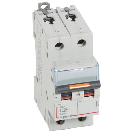 [PTG163.01701] LEGRAND 409770, MCB, DX³, 25 kA, 2P, 230/400 V, 25 A, Curbă C