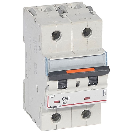 [PTG163.01704] LEGRAND 409773, MCB, DX³, 25 kA, 2P, 230/400 V, 50 A, Curbă C