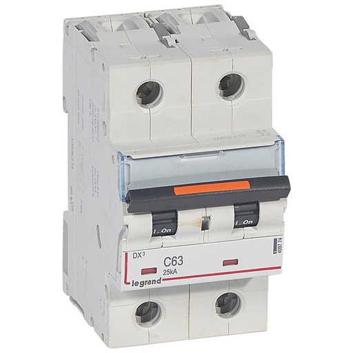 [PTG163.01705] LEGRAND 409774, DX³ MCB, 2P, 63 A, 25 kA, Curve C, 230/400 V