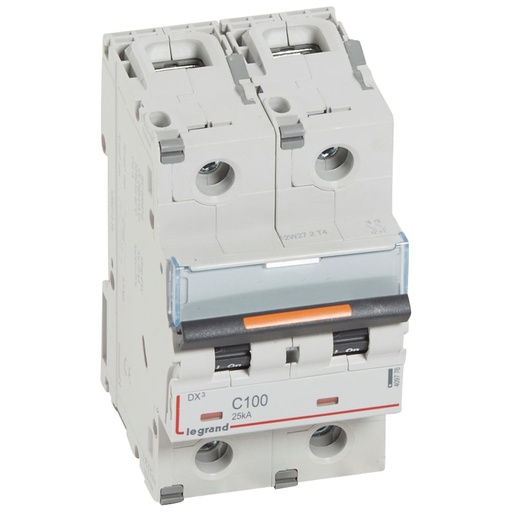 [PTG163.01707] LEGRAND 409776, DX³ MCB, 2P, 100 A, 25 kA, Curve C, 230/400 V