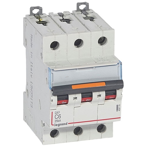 [PTG163.01710] LEGRAND 409779, MCB, DX³, 25 kA, 3P, 400 V, 6 A, Curbă C