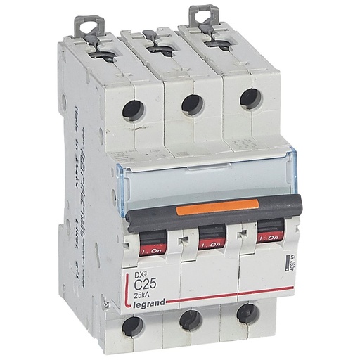 [PTG163.01714] LEGRAND 409783, DX³ MCB, 3P, 25 A, 25 kA, Curve C, 400 V