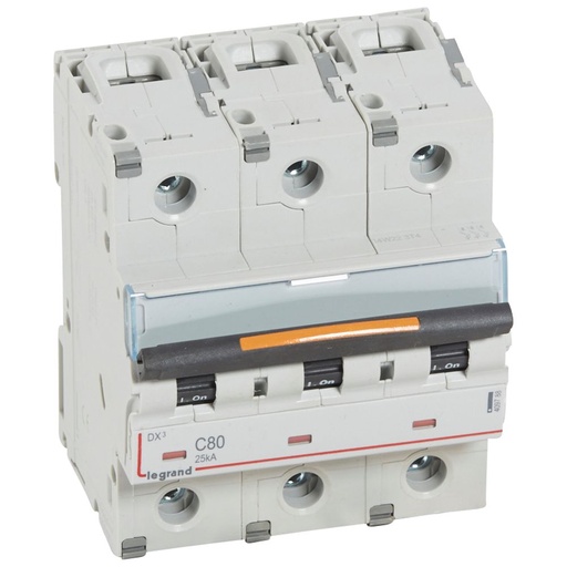 [PTG163.01719] LEGRAND 409788, MCB, DX³, 25 kA, 3P, 400 V, 80 A, Curbă C