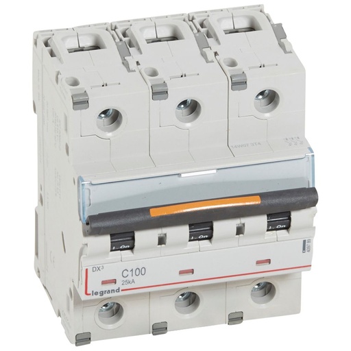 [PTG163.01720] LEGRAND 409789, MCB, DX³, 25 kA, 3P, 400 V, 100 A, Curbă C