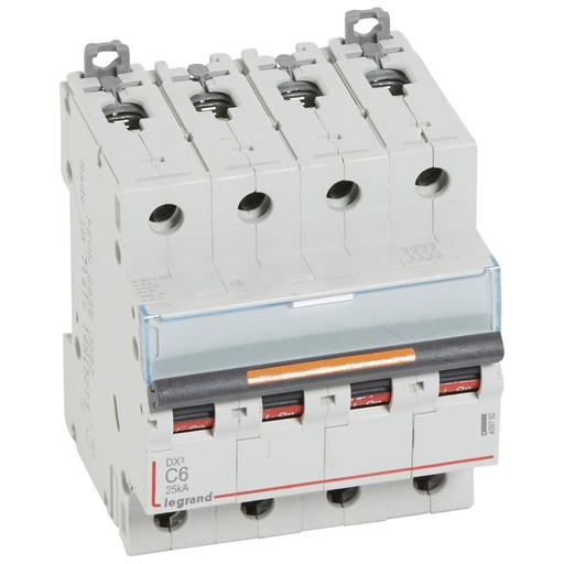[PTG163.01723] LEGRAND 409792, MCB, DX³, 25 kA, 4P, 400 V, 6 A, Curbă C