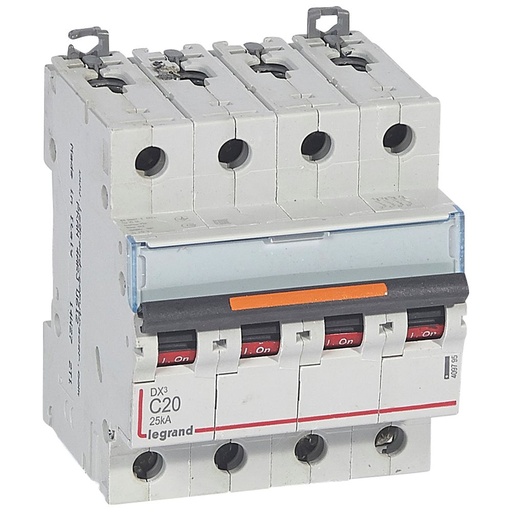 [PTG163.01726] LEGRAND 409795, MCB, DX³, 25 kA, 4P, 400 V, 20 A, Curbă C