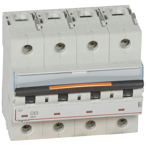 [PTG163.01731] LEGRAND 409800, MCB, DX³, 25 kA, 4P, 400 V, 63 A, Curbă C