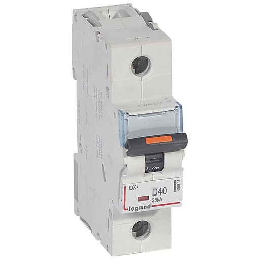 [PTG163.01742] LEGRAND 409811, MCB, DX³, 25 kA, 1P, 230/400 V, 40 A, Curbă D
