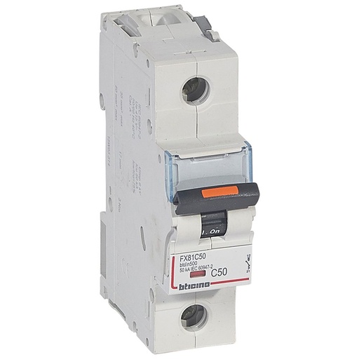 [PTG163.01743] LEGRAND 409812, DX³ MCB, 1P, 50 A, 25 kA, D Curve, 230/400 V