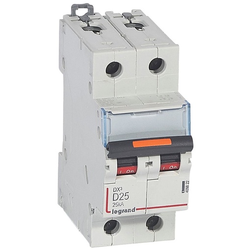 [PTG163.01753] LEGRAND 409822, MCB, DX³, 25 kA, 2P, 230/400 V, 25 A, Curbă D