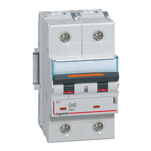 [PTG163.01755] LEGRAND 409824, MCB, DX³, 25 kA, 2P, 230/400 V, 40 A, Curbă D