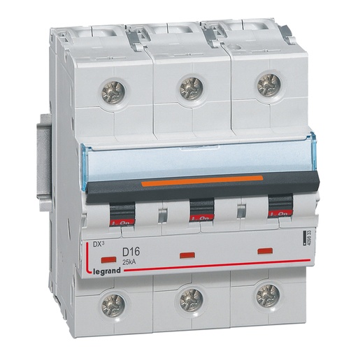 [PTG163.01759] LEGRAND 409833, MCB, DX³, 25 kA, 3P, 400 V, 16 A, Curbă D