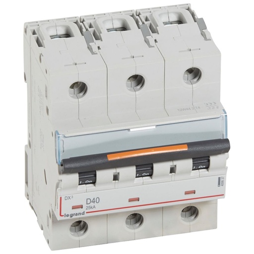 [PTG163.01763] LEGRAND 409837, MCB, DX³, 25 kA, 3P, 400 V, 40 A, Curbă D