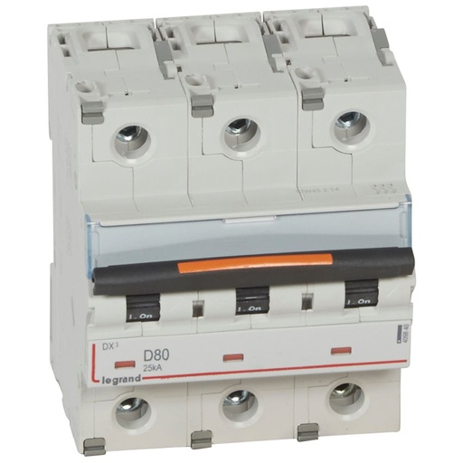 [PTG163.01766] LEGRAND 409840, DX³ MCB, 3P, 80 A, 25 kA, D Curve, 400 V
