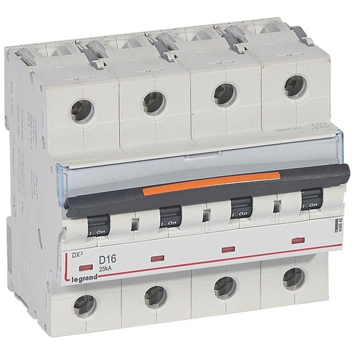 [PTG163.01772] LEGRAND 409846, MCB, DX³, 25 kA, 4P, 400 V, 16 A, Curbă D