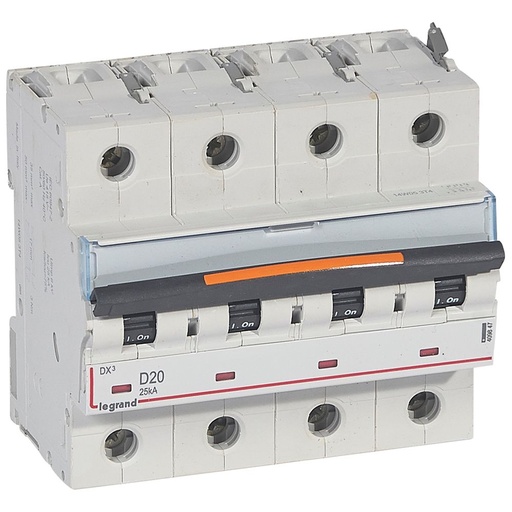 [PTG163.01773] LEGRAND 409847, DX³ MCB, 4P, 20 A, 25 kA, D Curve, 400 V