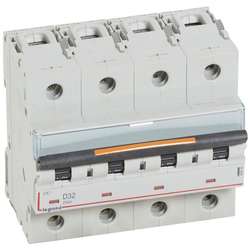 [PTG163.01775] LEGRAND 409849, DX³ MCB, 4P, 32 A, 25 kA, D Curve, 400 V