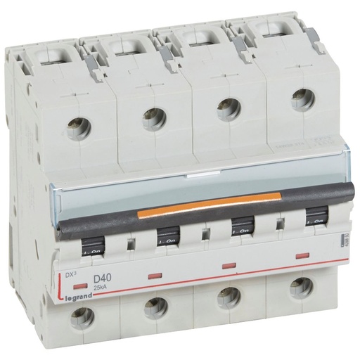[PTG163.01776] LEGRAND 409850, DX³ MCB, 4P, 40 A, 25 kA, D Curve, 400 V