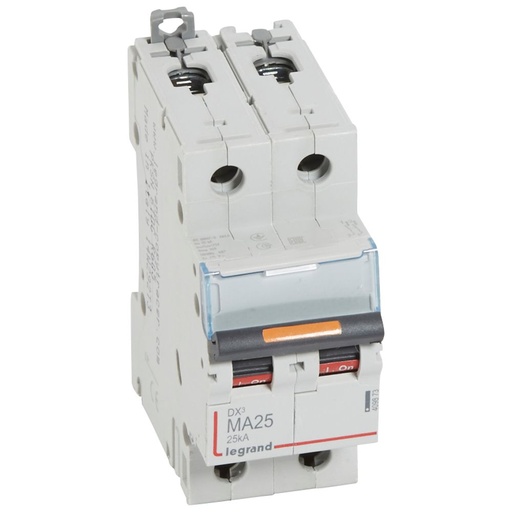 [PTG163.01789] LEGRAND 409873, DX³ MCB, 2P, 25 A, 25 kA, magnetic only, 230/400 V, 2 Modules