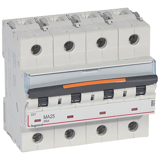 [PTG163.01807] LEGRAND 409893, Disjunctor DX³ mA-4P-400V-25A-25kA, Magnetic simplu, 6M