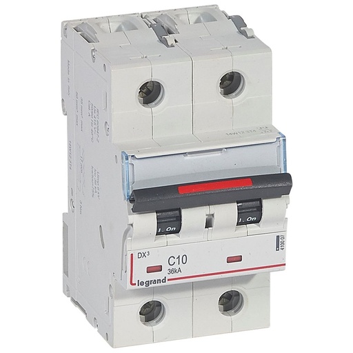 [PTG163.01810] LEGRAND 410007, MCB DX³, 36 kA, 2P, 230/400 V, 10 A, Curve C