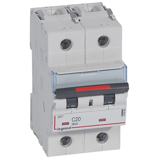 [PTG163.01812] LEGRAND 410009, MCB, DX³, 36 kA, 2P, 230/400 V, 20 A, Curbă C