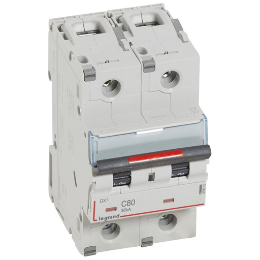 [PTG163.01818] LEGRAND 410015, MCB, DX³, 36 kA, 2P, 230/400 V, 80 A, Curbă C