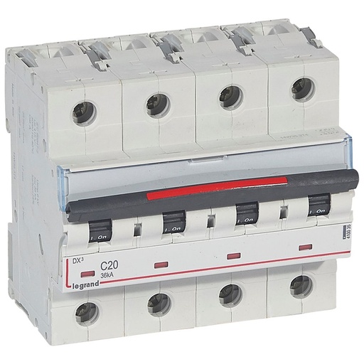 [PTG163.01830] LEGRAND 410035, MCB, DX³, 36 kA, 4P, 400 V, 20 A, Curbă C