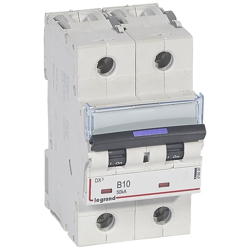[PTG163.01837] LEGRAND 410097, Disjunctor termo Magnetic DX³, 2P, 10 A, 50 kA, Curbă B, 3M