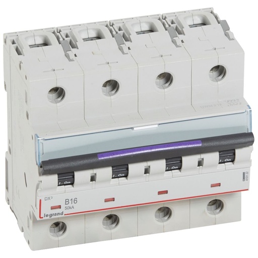 [PTG163.01844] LEGRAND 410122, Disjunctor termo Magnetic DX³, 4P, 16 A, 50 kA, Curbă B, 6M