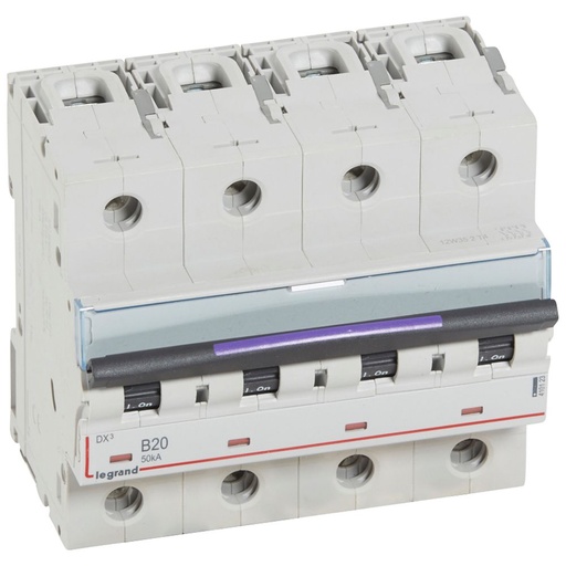 [PTG163.01845] LEGRAND 410123, Disjunctor termo Magnetic DX³, 4P, 20 A, 50 kA, Curbă B, 6M