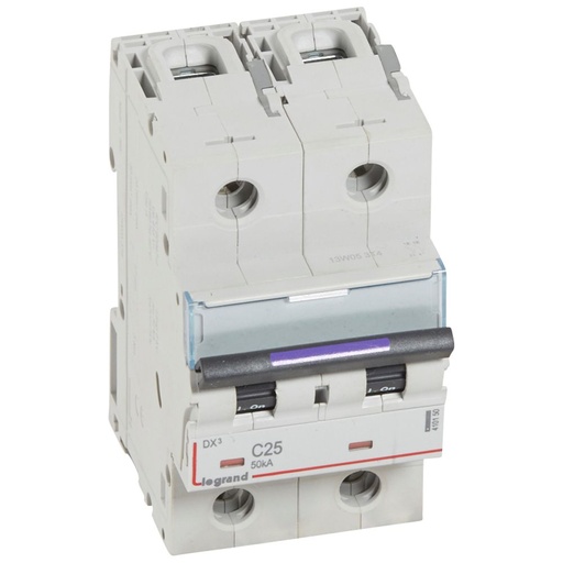 [PTG163.01862] LEGRAND 410150, MCB, DX³, 50 kA, 2P, 230/400 V, 25 A, Curbă C