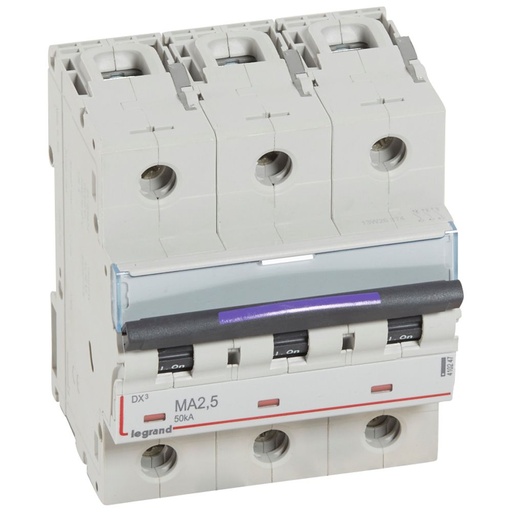 [PTG163.01914] LEGRAND 410247, MCB DX³ MA Simple Magnetic, 3P, 2.5 A, 50 kA, MA Curve, 4.5 Modules