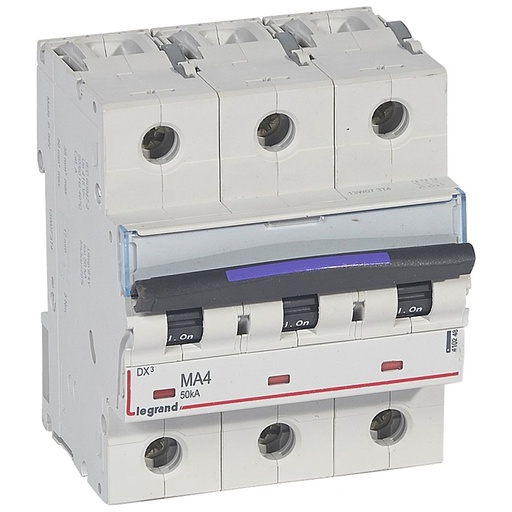 [PTG163.01915] LEGRAND 410248, MCB DX³ MA Simple Magnetic, 3P, 4 A, 50 kA, MA Curve, 4.5 Modules
